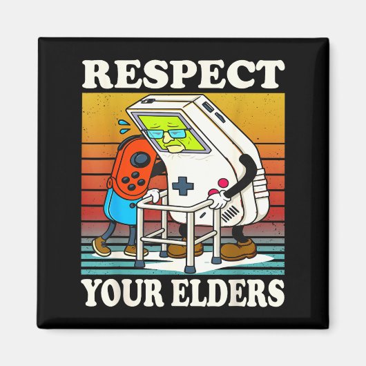 Respect Your Elders Gaming Control 80s Retro Funny Magneet (Voorkant)
