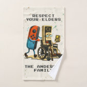 Respect Your Elders Gaming Control Retro Funny (Serviette à main)