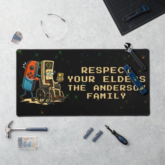 Respect Your Elders Gaming Control Retro Funny Bureaumat (Werkstation)