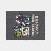 Respect Your Elders Gaming Control Retro Funny Gam Fleece Deken (Voorkant (Horizontaal))