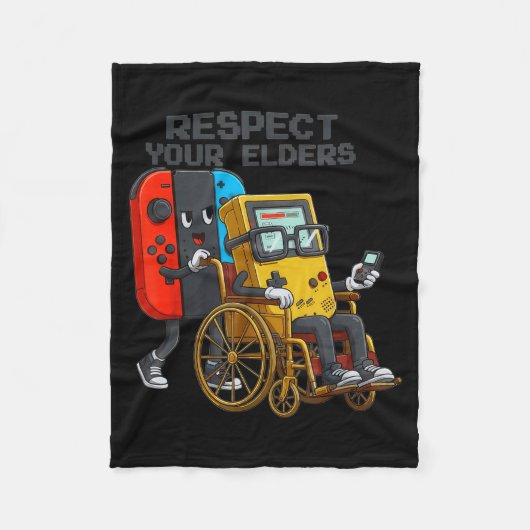 Respect Your Elders Gaming Control Retro Funny Gam Fleece Deken (Voorkant)