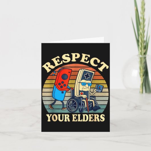 Respect Your Elders Gaming Control Retro Funny Gam Kaart (Voorkant)