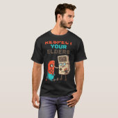 Respect Your Elders Gaming Control Retro Funny Gam T-shirt (Voorkant volledig)