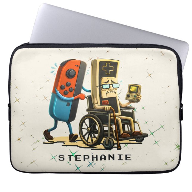 Respect Your Elders Gaming Control Retro Funny Laptop Sleeve (Voorkant)