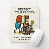 Respect Your Elders Gaming Control Retro Funny Muismat (Met muis)