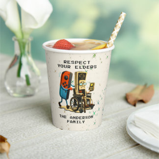 Respect Your Elders Gaming Control Retro Funny Papieren Bekers