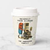 Respect Your Elders Gaming Control Retro Funny Papieren Bekers (Achterkant)