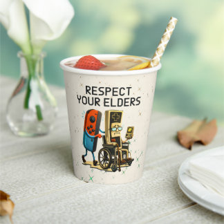 Respect Your Elders Gaming Control Retro Funny Papieren Bekers
