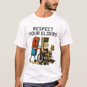 Respect Your Elders Gaming Control Retro Funny T-shirt (Voorkant)