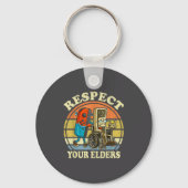 Respect Your Elders Retro Gaming Funny Controller  Sleutelhanger (Voorkant)