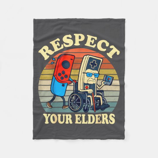 Respect Your Elders Retro Gaming Funny Gamer Contr Fleece Deken (Voorkant)