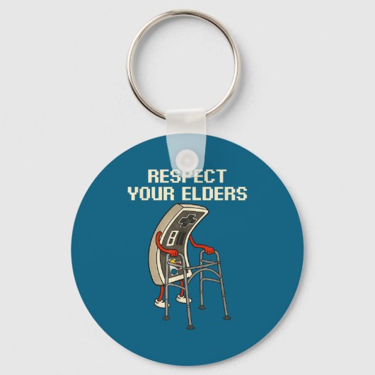 Respect Your Elders Retro Gaming Funny Gamer Contr Sleutelhanger (Voorkant)