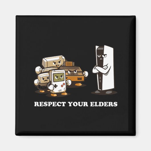 Respect Your Elders T Retro 90s Gaming Magneet (Voorkant)