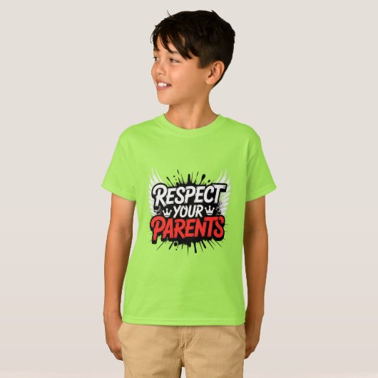 Respect Your Parents — Kid’s T-Shirt / Teach (Voorkant volledig)