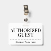 Respectabel "GEMACHTIGDE GAST"-badge Badge (Achterkant met clip)