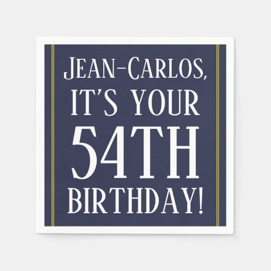 Respectabele 54e verjaardag papieren servetten (Voorkant)
