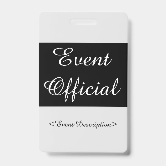 Respectabele "Evenementenfunctionaris"-badge Badge (Voorzijde)