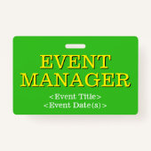 Respectabele "EVENT MANAGER"-badge Badge (Voorkant)