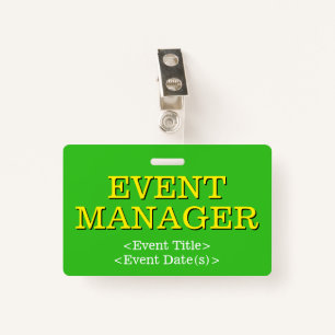 Respectabele "EVENT MANAGER"-badge Badge