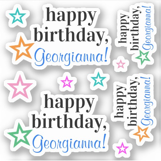 Respectabele "gelukkige verjaardag" + de Vorm van  Sticker (Voorkant)