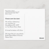 Respectabele "save the date!" Briefkaart (Achterkant)