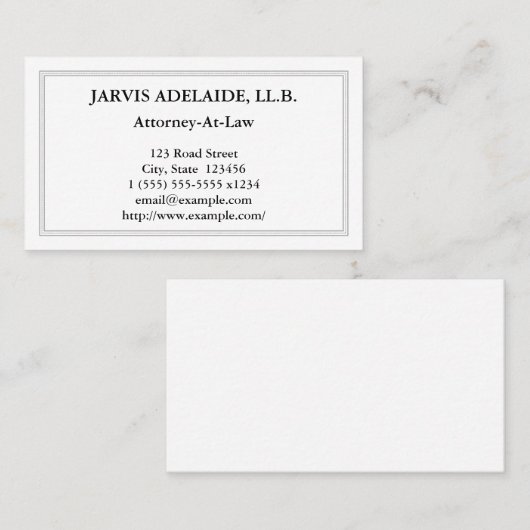 Respectable, conservatrice et Carte de visite simp (Devant / Derrière)