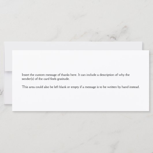 Respectable et classique "MERCI !" Carte (Dos)