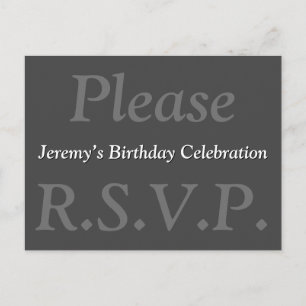 Respectable et élégant "Please R.S.V.P." Carte pos