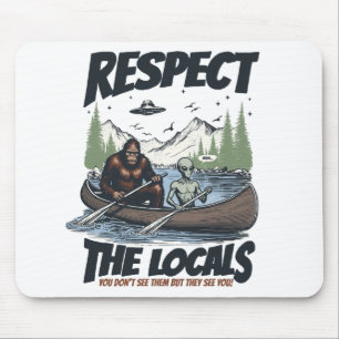 Respecteer Bigfoot Sasquatch Cryptid Alien UFO UAP Muismat