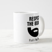 Respecteer de baard grappig extra groot jumboforma grote beker (Voorkant rechts)