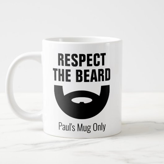 Respecteer de baard grappig extra groot jumboforma grote beker (Links)