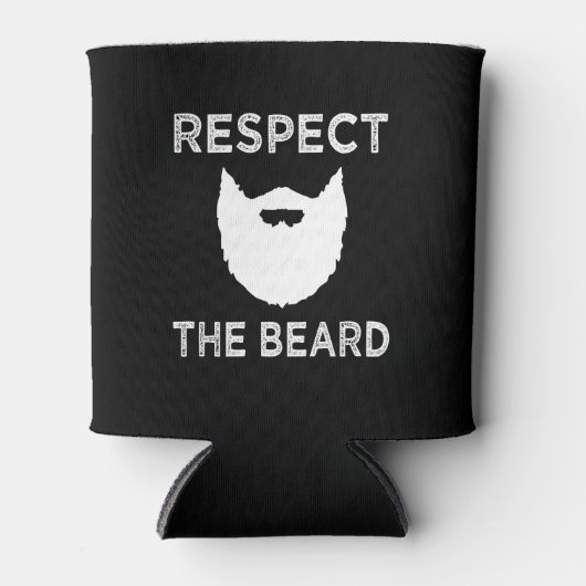 Respecteer de Baard grappig mannen shirt Blikjeskoeler (Voorkant)