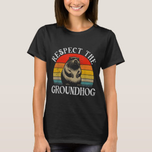 Respecteer De Bosmarmot Funny Spreuk Retro Bosmarm T-shirt