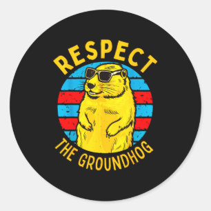 Respecteer De Bosmarmot Funny Woodchuck Groundhog Ronde Sticker