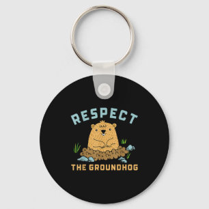Respecteer de bosmarmot Grappige houtchuck afbeeld Sleutelhanger