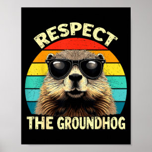 Respecteer De Bosmarmot Liefhebber Vintage Dier Gr Poster