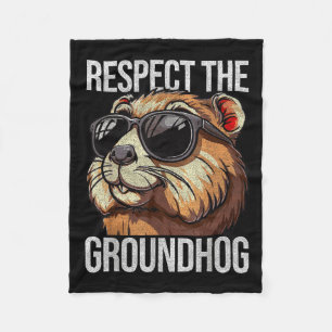 Respecteer De Bosmarmot Retro Grappige Dag Van De Fleece Deken