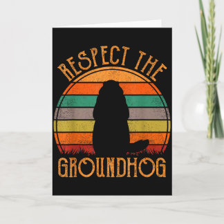 Respecteer De Bosmarmot Retro Groundhog Day Grappi Kaart