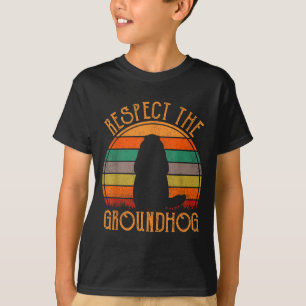 Respecteer De Bosmarmot Retro Groundhog Day Grappi T-shirt