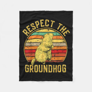 Respecteer De Bosmarmot Retro Vintage Bosmarmotdag Fleece Deken