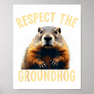 Respecteer de bosmarmot woodchuck foto voor grond- poster