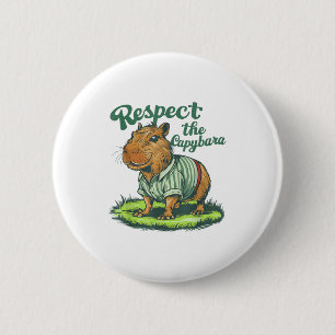 Respecteer De Capybara - Grappige Foto Knaagdier C Ronde Button 5,7 Cm