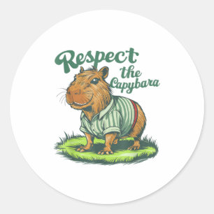 Respecteer de Capybara - Grappige foto knaagdier C Ronde Sticker