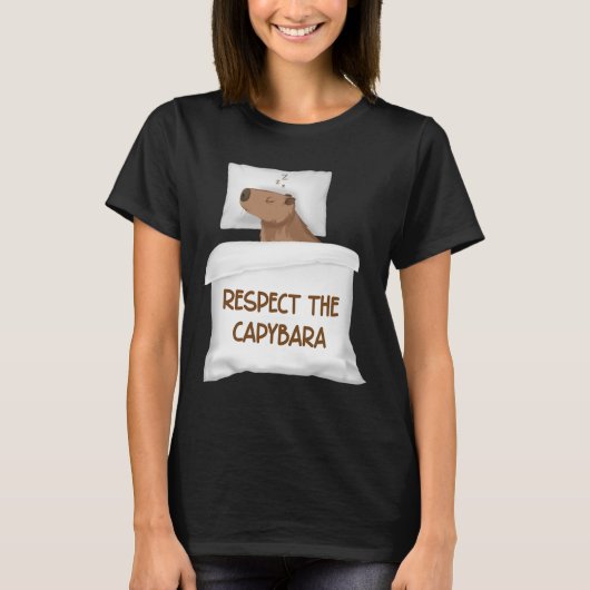 Respecteer de Capybara officiële nachtjapon slaap T-shirt (Voorkant)
