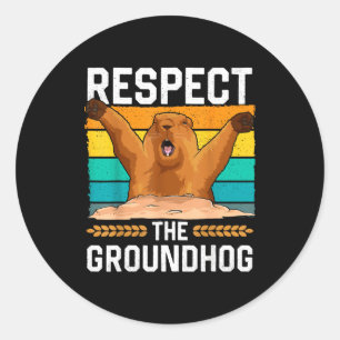 Respecteer de Dag van de Bosmarmot Funny Vakantie Ronde Sticker