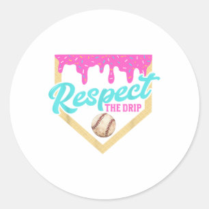 Respecteer de Drip Baseball Home Bord Ice Cream Dr Ronde Sticker