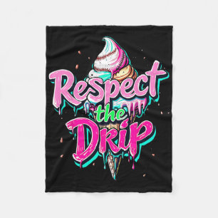 Respecteer De Drip Bysebyll Ijsje Kegel Drip Manne Fleece Deken