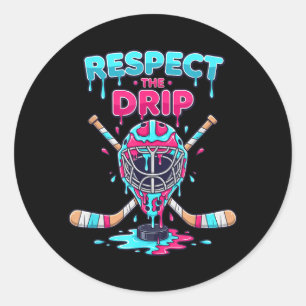 Respecteer De Drip Hockey Keeper Masker Puck Ijs Ronde Sticker