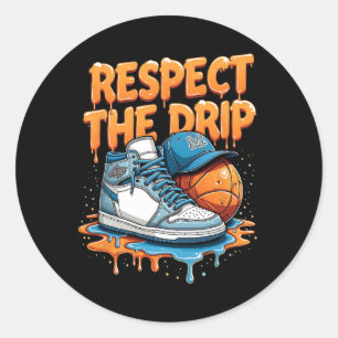 Respecteer De Drip Sneaker Swag Sketll Straatstijl Ronde Sticker