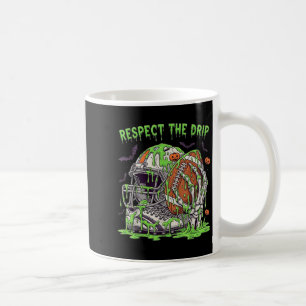 Respecteer De Drip Voetbal Halloween Skelet Hand  Koffiemok